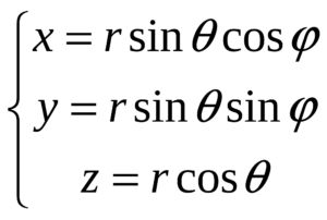 Arc points calculation in spherical coordinates for DMX Moving Head 3