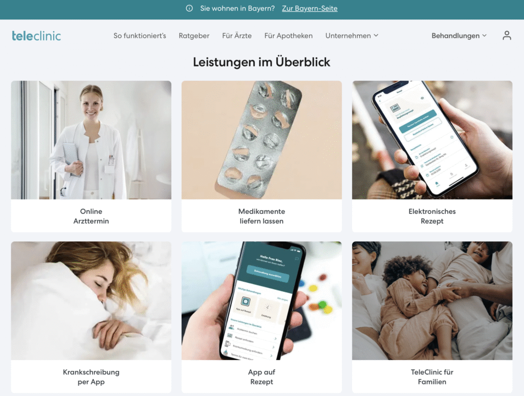 TeleClinic main page screenshot