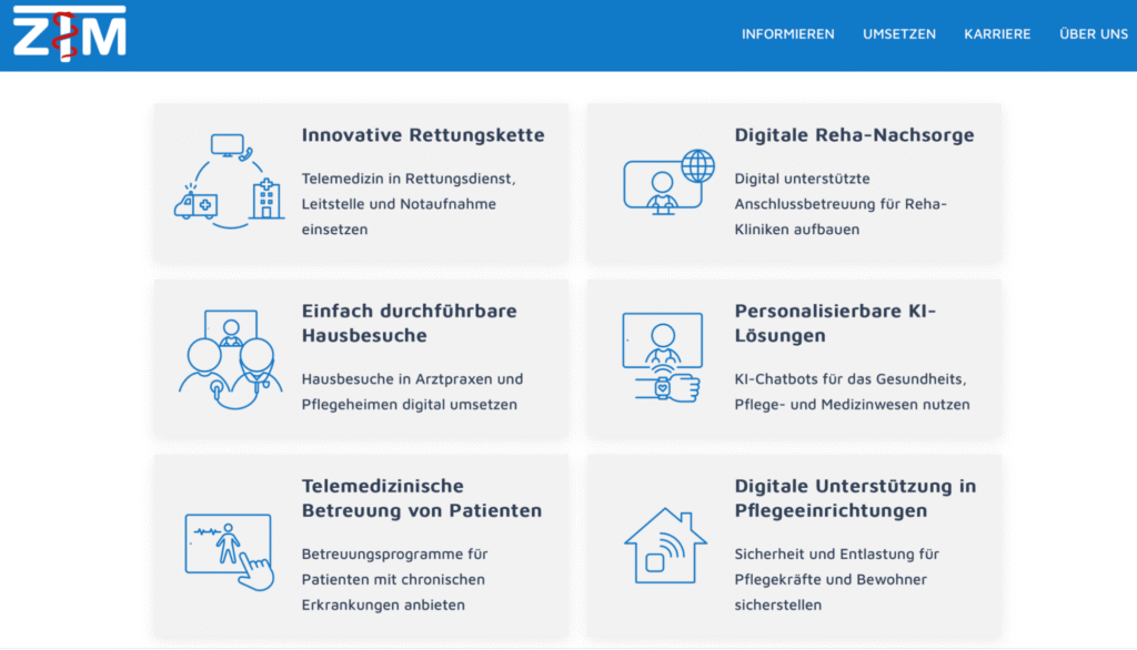 ZTM Bad Kissingen main page screen
