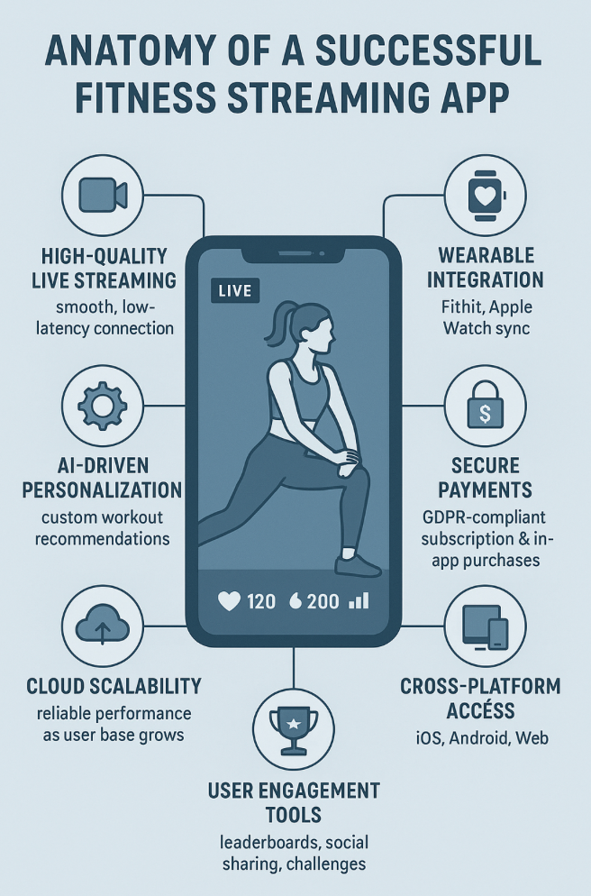 Anatomy of a successful fitness Streaming app scheme