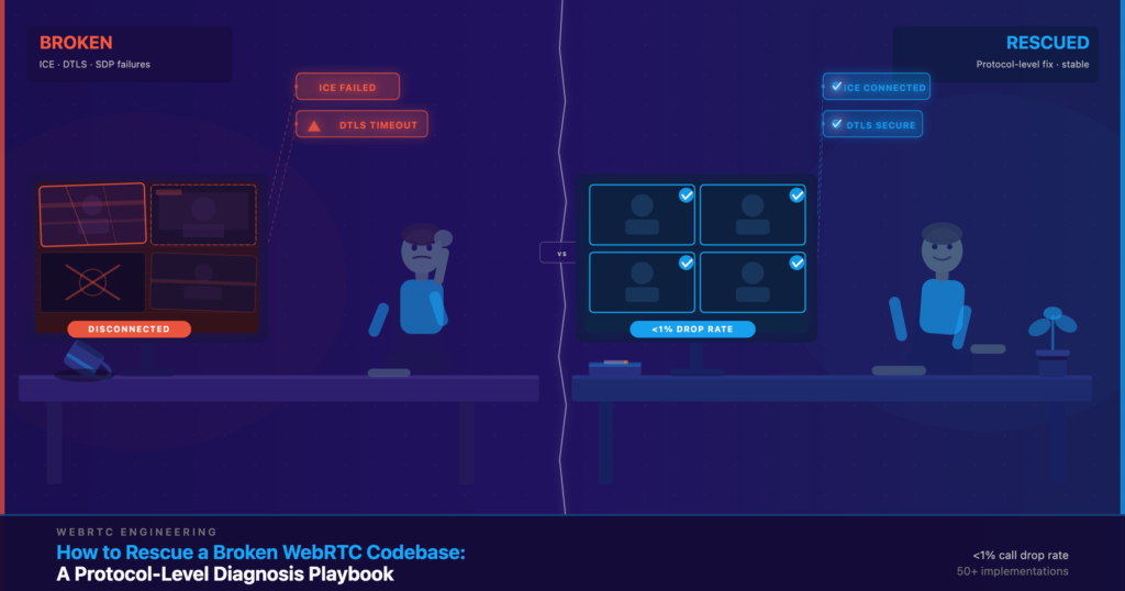 How to Rescue a Broken WebRTC Codebase: A Protocol-Level Diagnosis Playbook